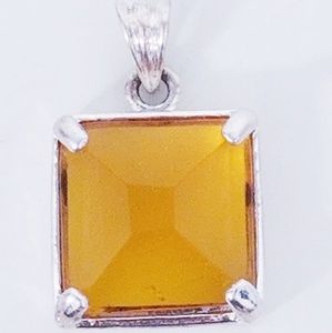 HANDMADE Honey Topaz Pendant in Silver